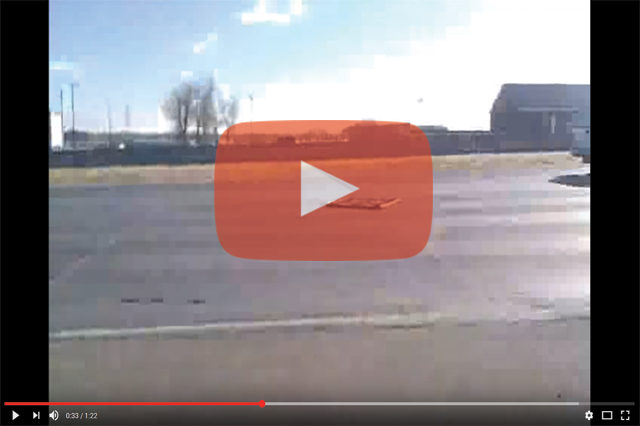 Rotationally Molded Storage Container Lid In Traffic